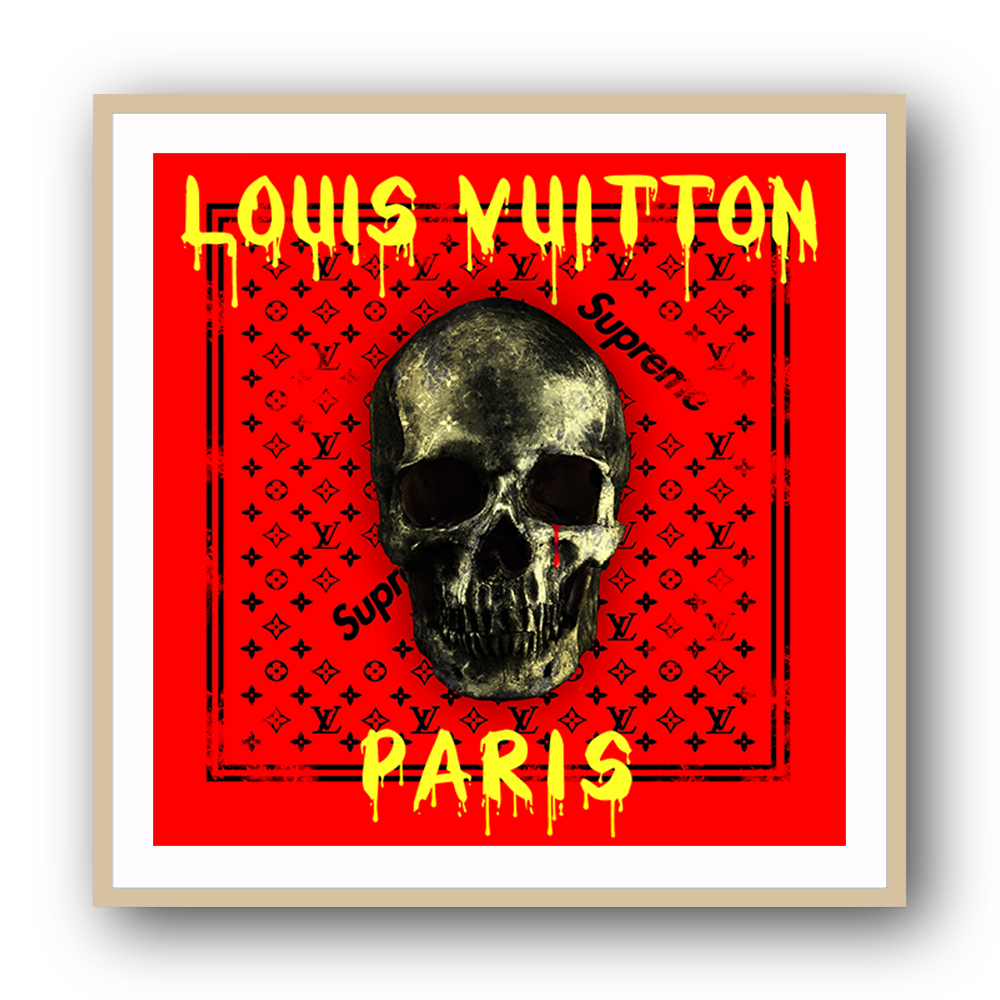 Louis Vuitton Supreme Skull Wall Art